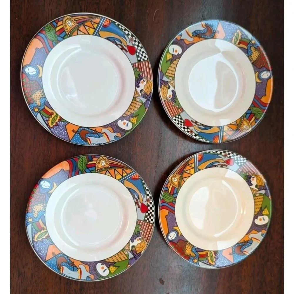 Vintage Vitromaster Metropolitan 1991 Art Deco Salad Plates Set of 4 6.5